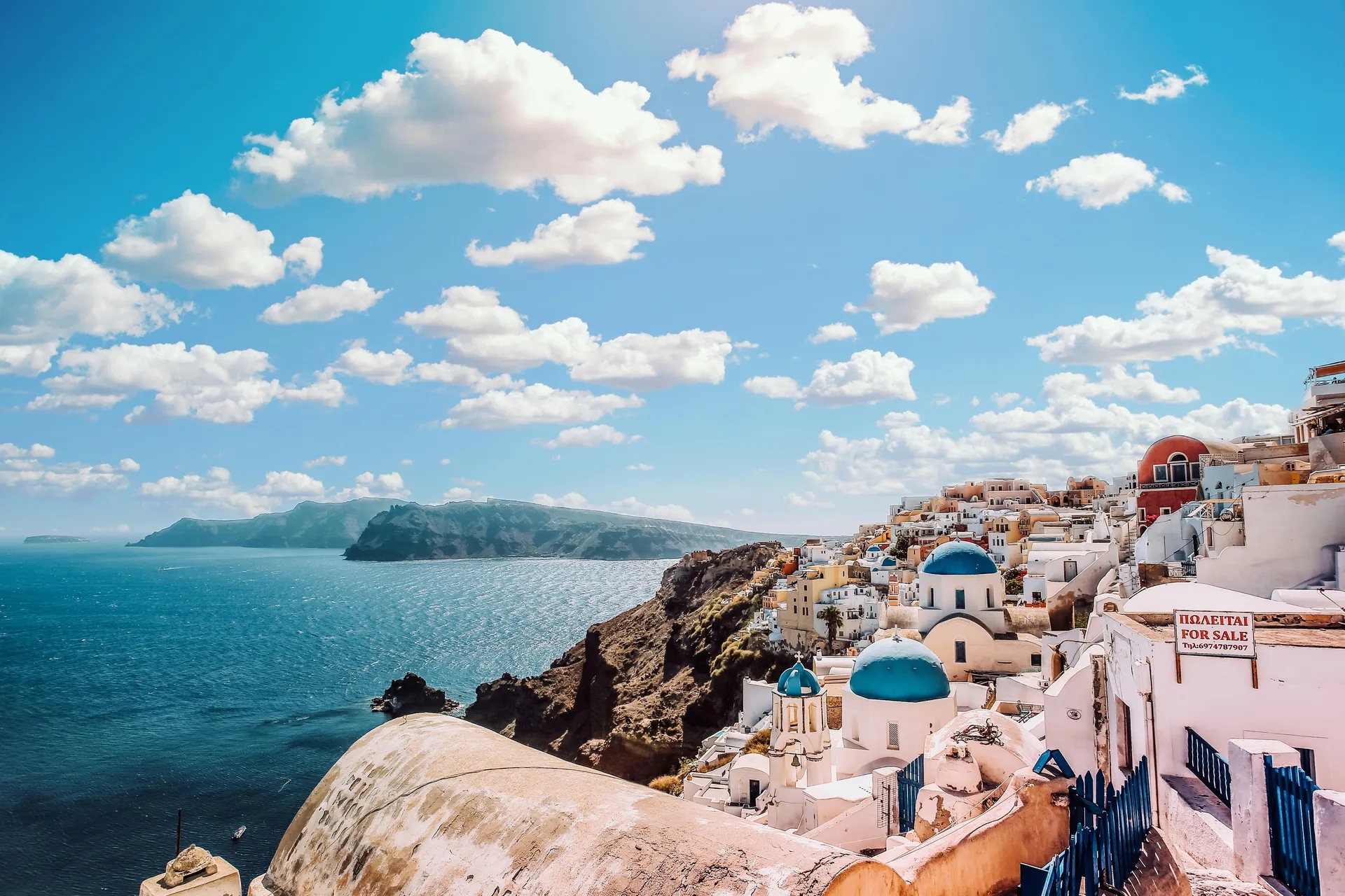 Business class flights to Santorini photo