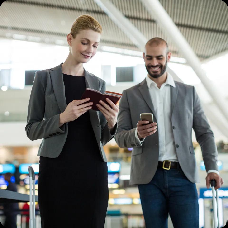 Man and woman traveling photo